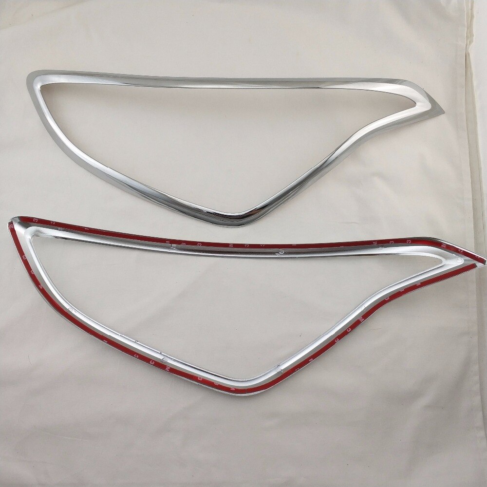 2 stuks ABS HEAD LAMP COVER Auto Chrome Strips Voor Hyundai Grote i10 Accessoires Koplampen Cover Trim