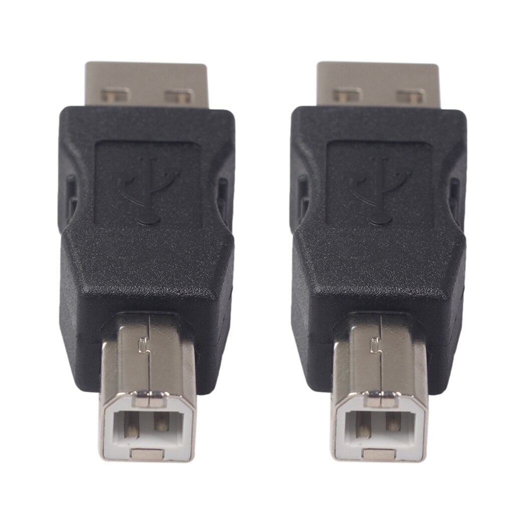 2Pcs USB Type A Male To USB Type B Male Connector Vicedeal