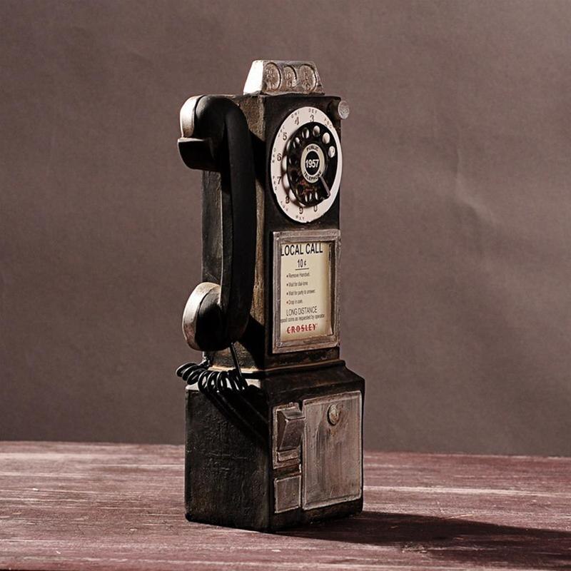 Figurines de téléphone Vintage, décoration de maison, modèle de téléphone mural suspendu, artisanat rétro, décoration de meubles, Q2R2