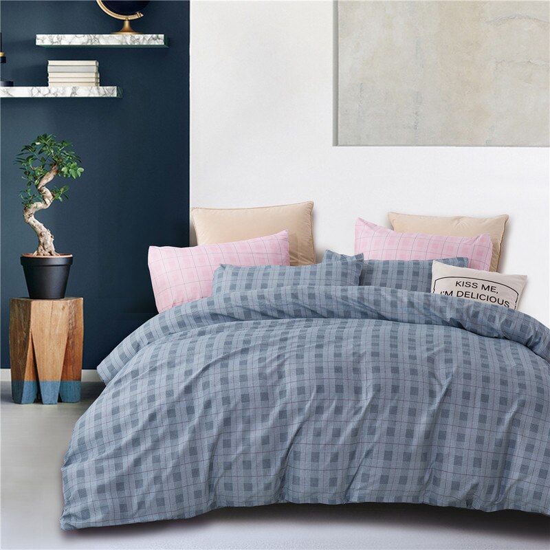 Nordic Style Polyester Duvet Cover Quilt Covers Bedding Sets Single Queen Size Pillowcase Home With Textile Linens King Bed Twin: Blue / Twin 2pcs
