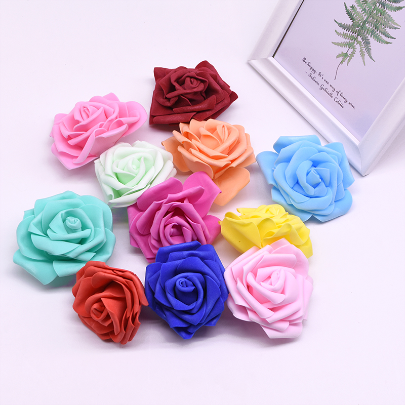 30Pcs 8 Cm Grote Foam Rose Kunstmatige Bloemhoofdjes Voor Bruiloft Decoratie Diy Kransen Boeket Handgemaakte Ambachten Accessoires