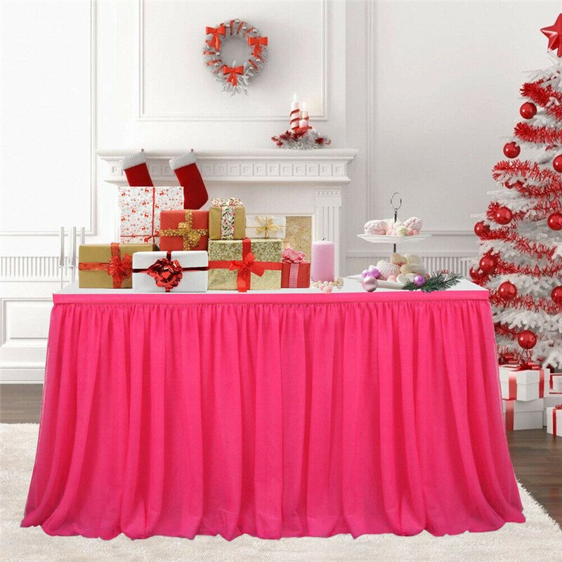 Multi colores tabla falda tutú tul mantel boda Mesa Decoración