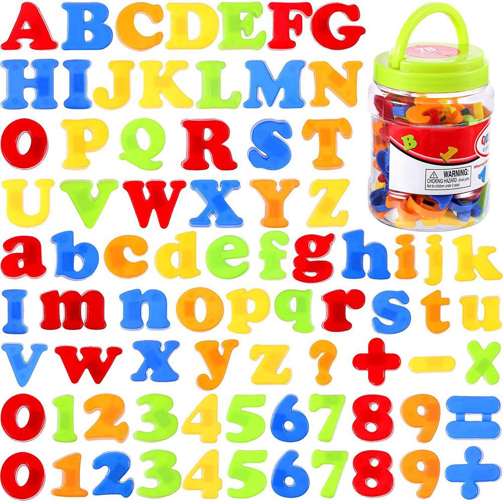 78 stk / sæt magnetiske bogstaver til børn, pædagogiske alfabet køleskabsmagneter