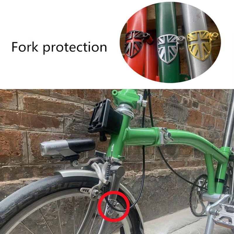 Folding bicycle front fork protection to prevent friction stopper for brompton bike brake stopper gold silver black