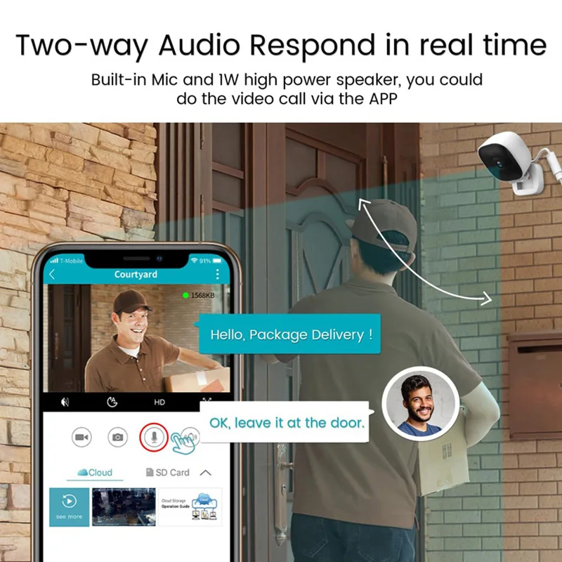 4k Mini-überwachungskameras,  ip65 wasserdichte vollfarb-nachtsichtkameras mit bewegungserkennung, wlan-überwachungsmonitor mit 2 wege-Audio-