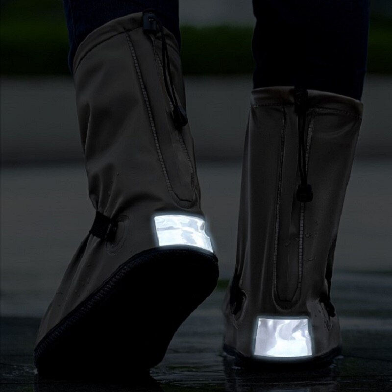 Housse de chaussure de pluie étanche et réutilisable, botte de vélo en PVC, tube haut antidérapant, résistant à la pluie, pour voyage en plein air, S-XXXL