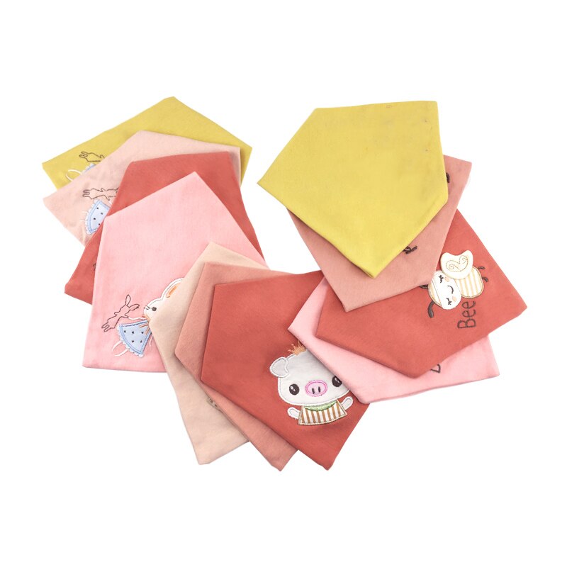 Slabbers Katoen Borduren Babyvoeding Schort Driehoek Bib Meisje Jongen Voeden Sjaal Slabbetjes Burp Doek Bandana Speeksel Handdoek