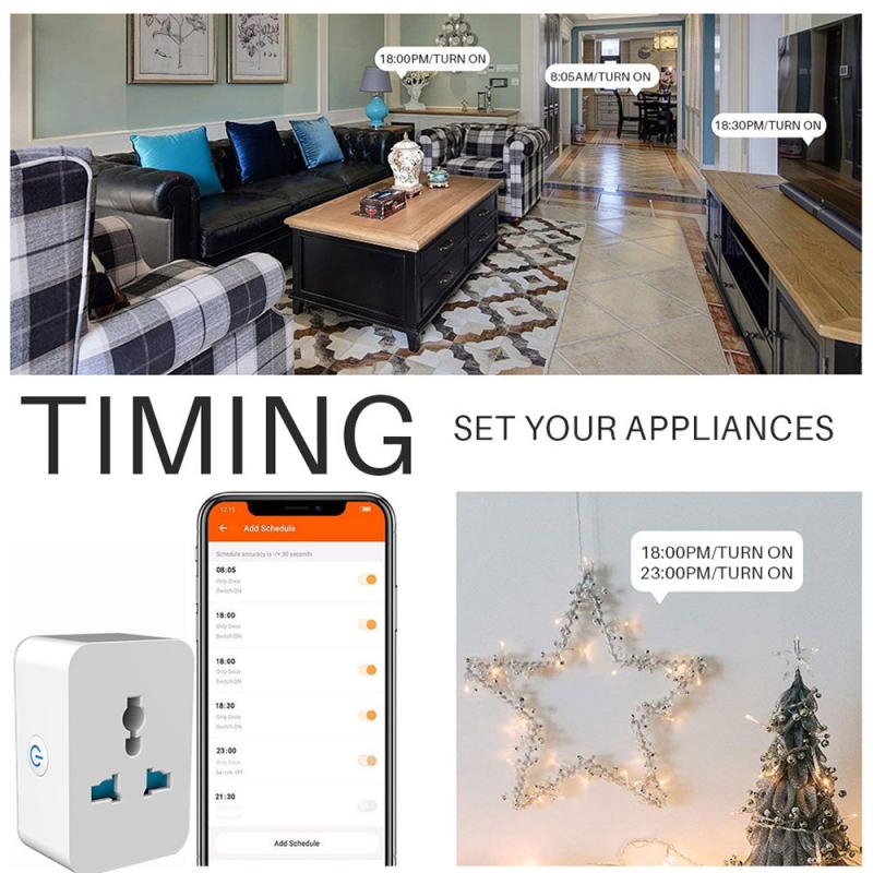 Universal Wifi Bluetooth Smart Plug 10A 15A Conversion Switch Socket Remote Voice Control Power Outlet Panel For Google Home