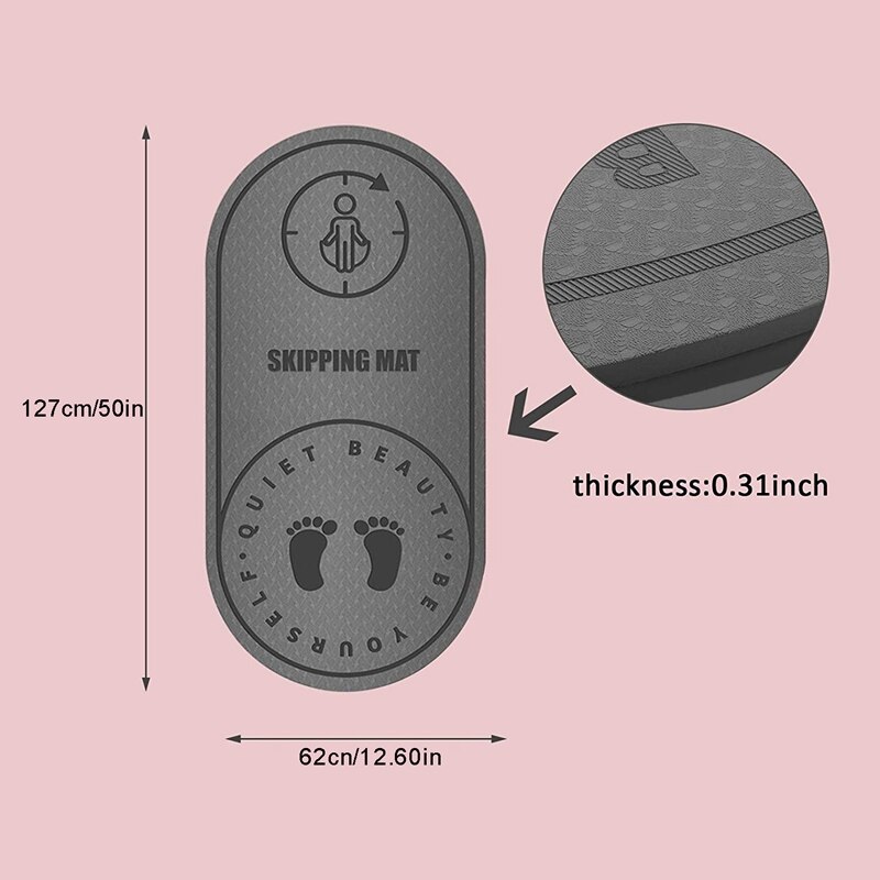Seilspringmatte, ,8mm- lagig, geräuschdämpfend, geeignet für alle yoga- und pilates-übungen