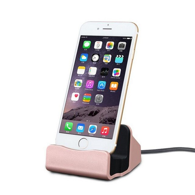 Dock Station Ios Charging Stand Voor Apple Iphone 11 Pro Max Xs Xr X 7 8 6S Plus Dockingstation telefoon Docking Usb Lader Houder: Rose Gold