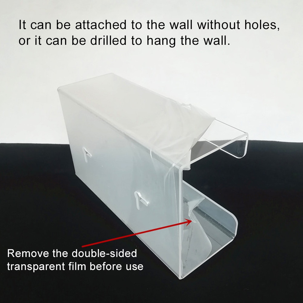 Kitchen Transparent Acrylic Wall Mounted Disposable Gloves Storage Box Organizer