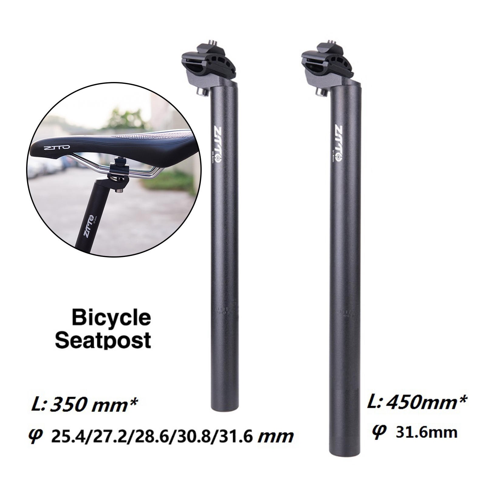 Bike Bicycle MTB Replacement Extra Long Seatpost Seat Post (350mm 450mm) φ 25.4