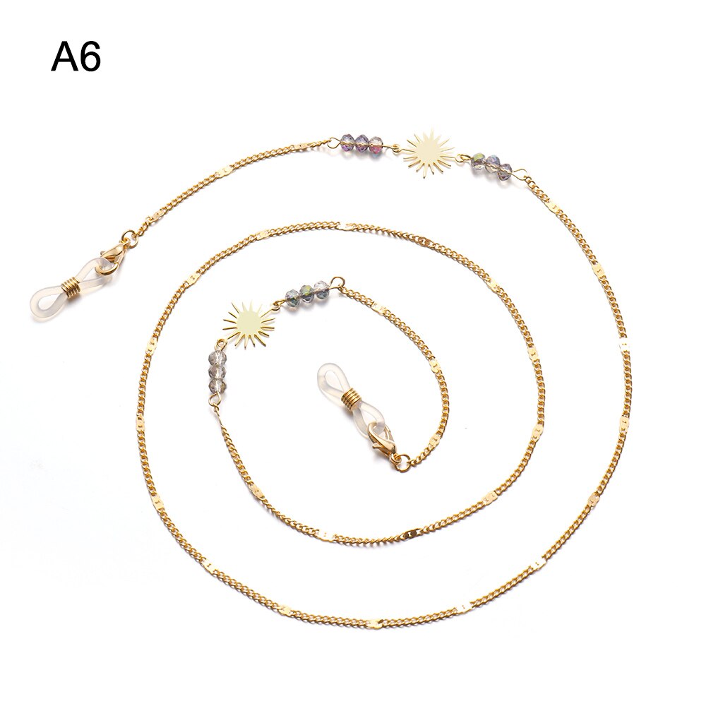 Collar de cadena para gafas de lectura, accesorios antideslizantes con colgante en forma de cadena para anteojos, de Metal, a la , novedad: A6