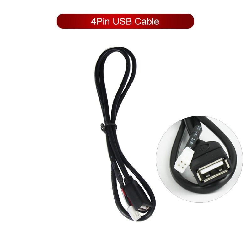 Mic Auto Usb Kabel Voor Android Auto Radio Lange Usb Kabel 4 Pin En 6 Pin Connector: 4PIN USB