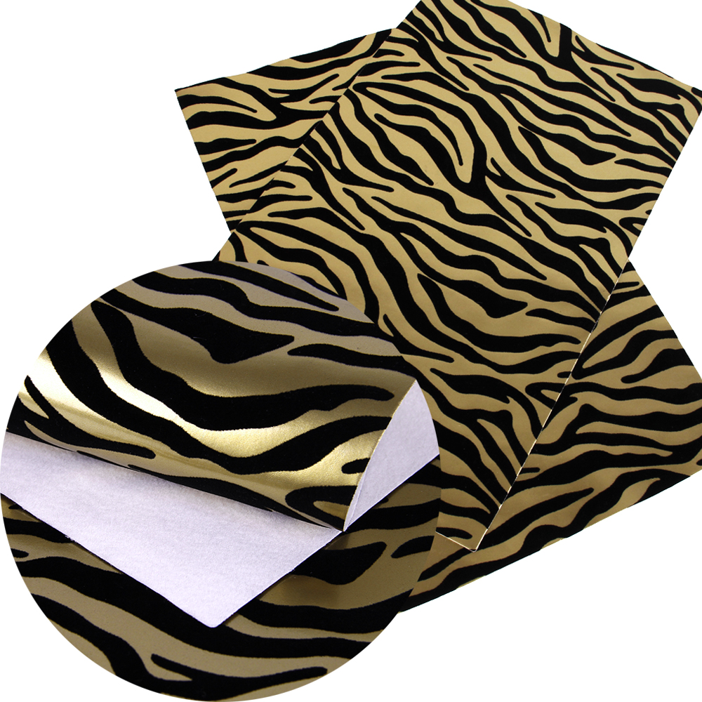 Feuilles de tissu en Faux cuir imprimé motif zèbre de vache, 30x140cm, pour bricolage, boucle d&#39;oreille fait à la main, sac à main, 1Yc6411