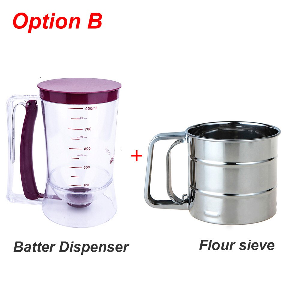 Dispensador de masa para panqueques, herramienta de cocina para hornear pasteles, cupcakes, Donut, Waffle del fabricante, máquina para rosquillas: Option-B