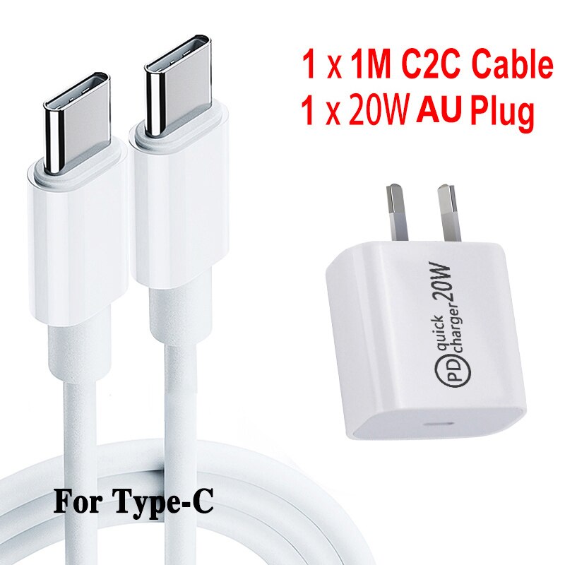 20W Pd USB C caricabatterie adattatore ricarica rapida per iPhone 12 11 X Xs Xr 7 AirPods iPad Huawei Xiaomi Samsung: AU C2C