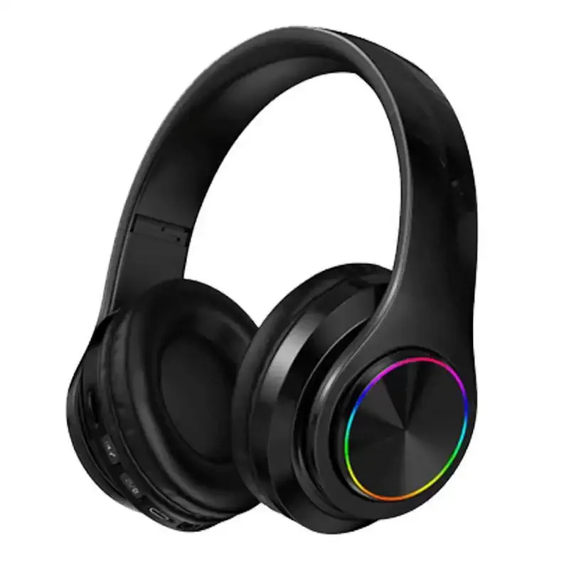 Transgraniczne słuchawki Bluetooth B39 Składany sportowy zestaw słuchawkowy UV Bezprzewodowe słuchawki douszne Podświetlane słuchawki stereo: Black