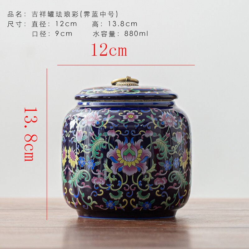 Chinese Style Blue and White Porcelain Tea Box Home Candy Nut Sealed Storage Jar Ceramic Candy Storage Jar Home Decor: A-medium