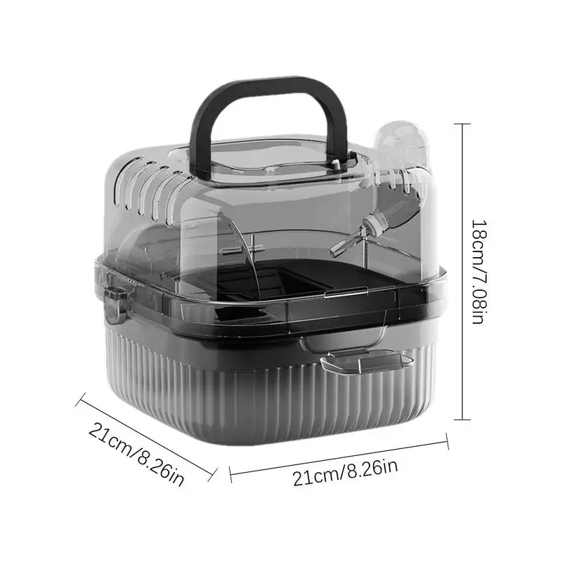 Jaula para Chinchilla, estuche de viaje translúcido para hámster, gran capacidad, transpirable, hábitat para hámster, transportador de animales pequeños con agua