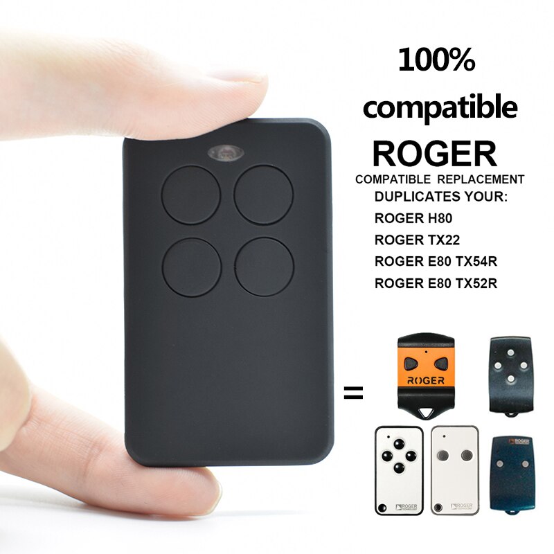 ROGER Remote Control Gate Door Opener Roger H80 TX22 E80 TX52R TX54R TX1 TX10 Garage Door Remote Control Duplicator