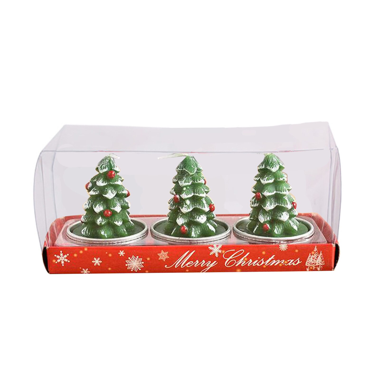 3pcs/set Christmas Candles Santa House Snowman Christmas Tree Paraffin Candles Wedding Home Party Candles Decor Light #YL5: C