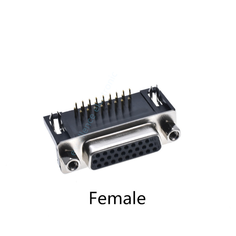 5 unids/lote D-sub DB26 HDR26 conector macho/hembra 26-pin 3 fila ángulo recto Puerto Terminal de adaptación: Female