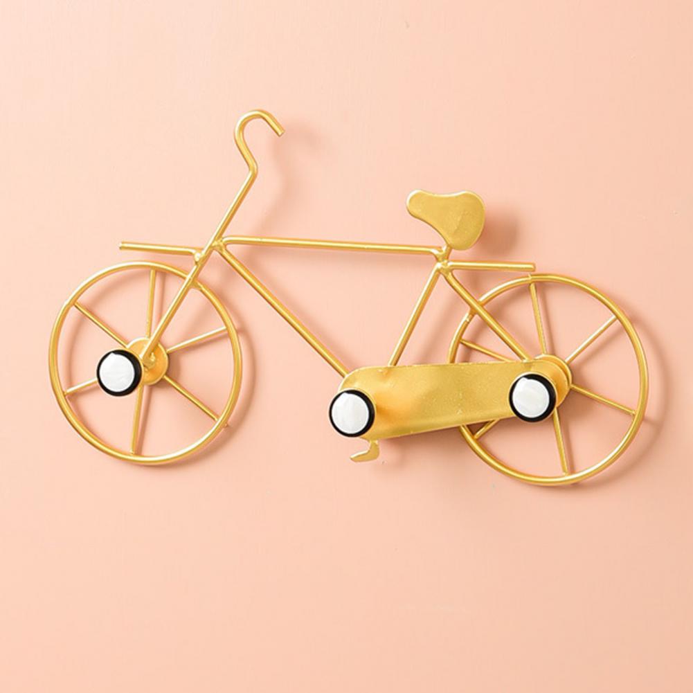 Gouden Fiets Vorm Muur Haken Decoratieve Haken Muur Art Decor Ijzeren Deur Haak Thuis Organizer Sleutelhouder Hoed Tas Haak hanger