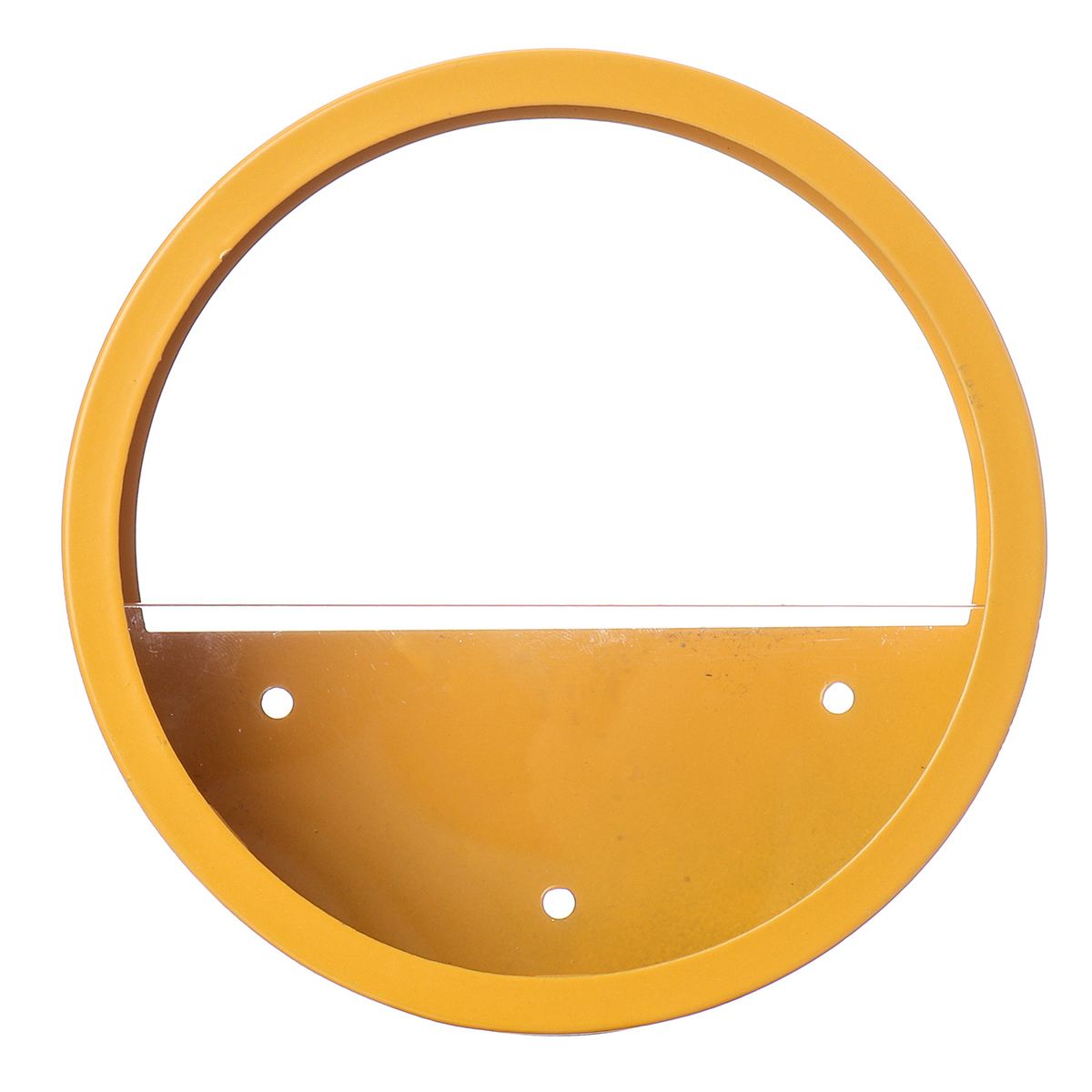 Vase mural rond en métal et fer, couleur unie, panier de fleurs artificielles, jardinière murale suspendue, artisanat de décoration pour la maison: yellow / 30cm
