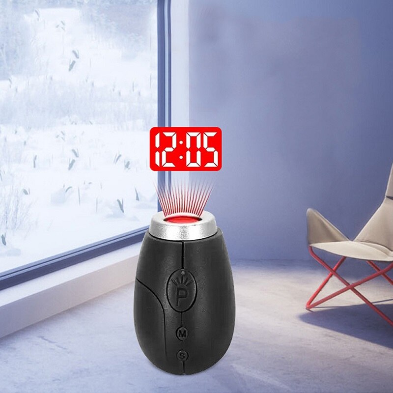 Mini Projectie Klok Draagbare Led Digitale Klokken Met Tijd Projectie Zaklamp Nachtlampje Projector Klok Met Sleutelhangers