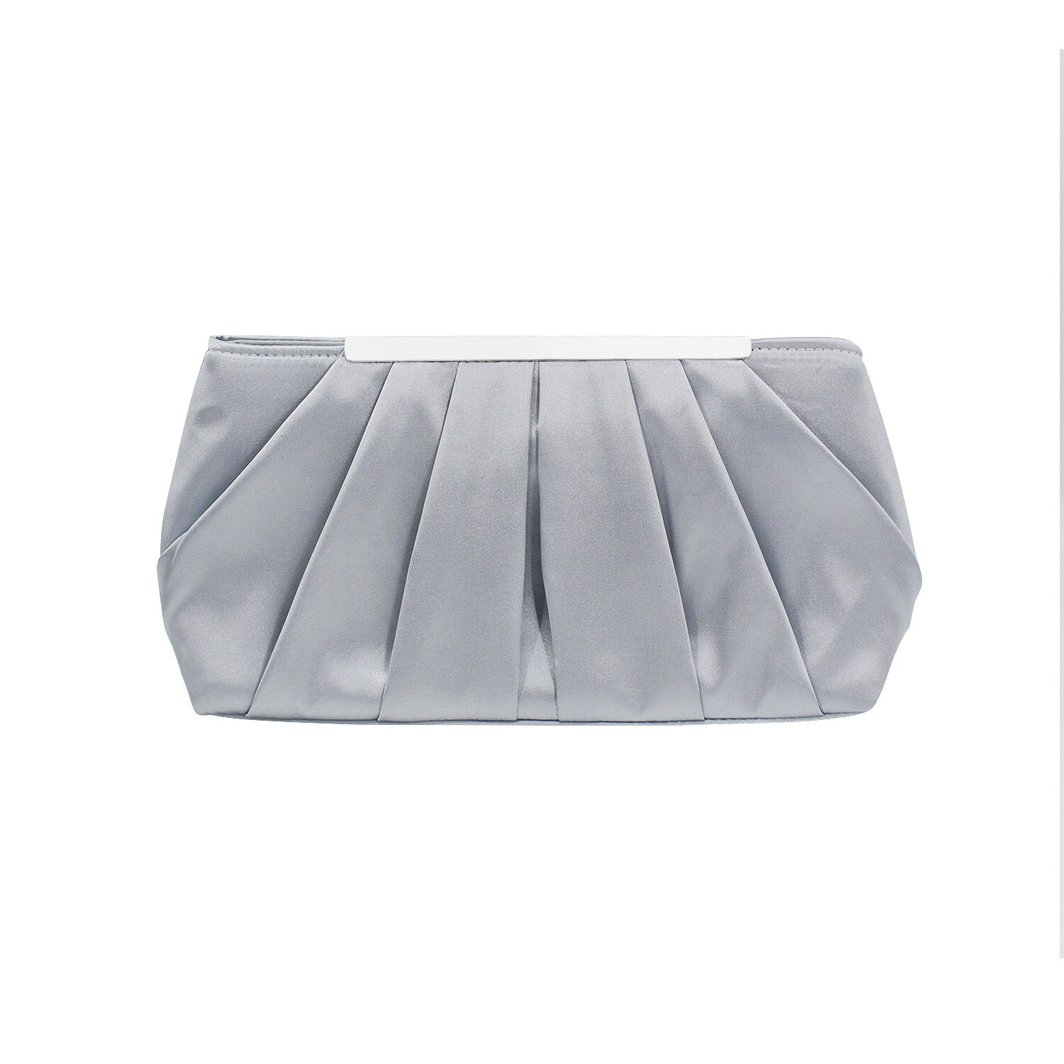 Solid Silk Satin Evening Bag Women Ruched Clutch Bags Wedding Bride Clutches Soft Surface Party Purse: Silver