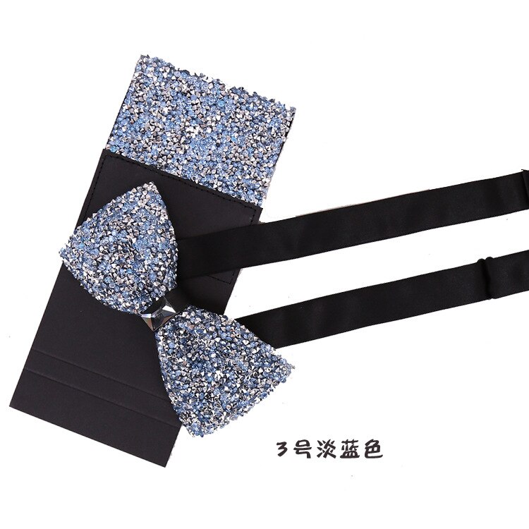 Mode Mannen Accessoires Vlinderdas Set Pocket Vierkante 2 Stks/set Luxe Tie Mens: 3