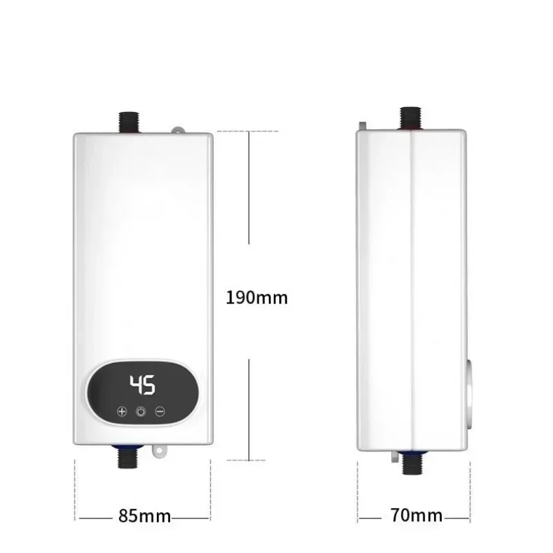 4500W Electric Water Heater Mini Tankless Instantaneous Water Heater Kitchen Bathroom Shower Water Fast Heating