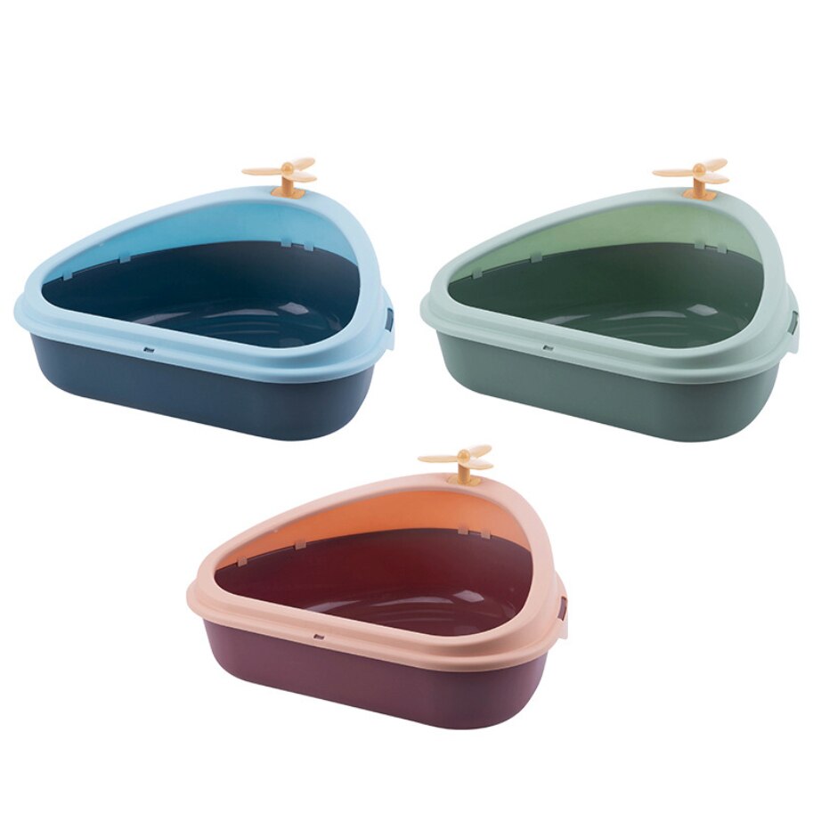 Bac à litière Semi-fermé pour chat, Anti-projection, toilette pour animaux de compagnie, bassin propre d'intérieur, bac à litière en plastique, déodorant pour chiots et chatons