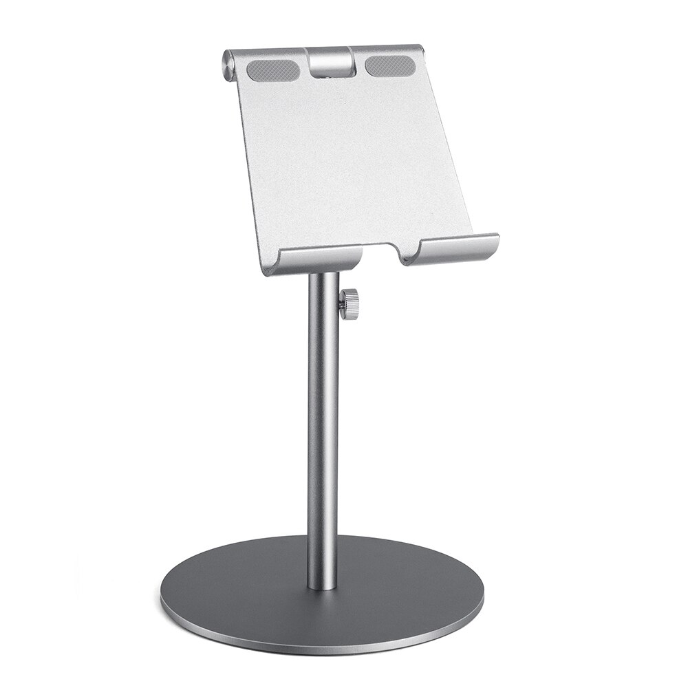 Large Size & Height Adjustable Aluminum Tablet Stand 360° Rotation Desk Tablet Holder for iPad Tab Kindle Nintendo Switch(4-13"): Gray