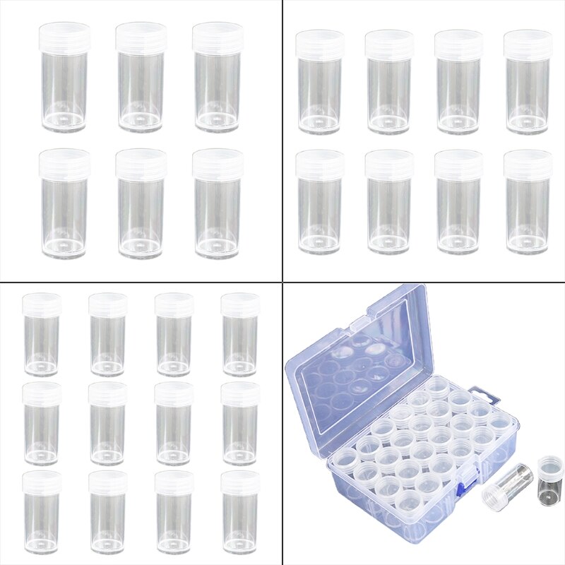 Clear Plastic Bead Storage Containers Set Jars Diamond Painting Accessory Box Transparent Bottles for DIY Diamond Transparent B