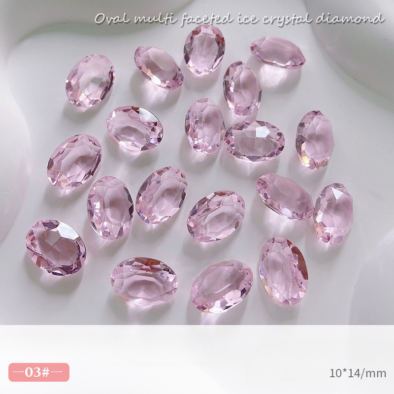 10 Uds. De joyería de cristal ovalada grande para uñas, abalorio inferior puntiagudo, decoraciones de diamantes, adornos de manicura de alta transparencia de lujo: Marfíl