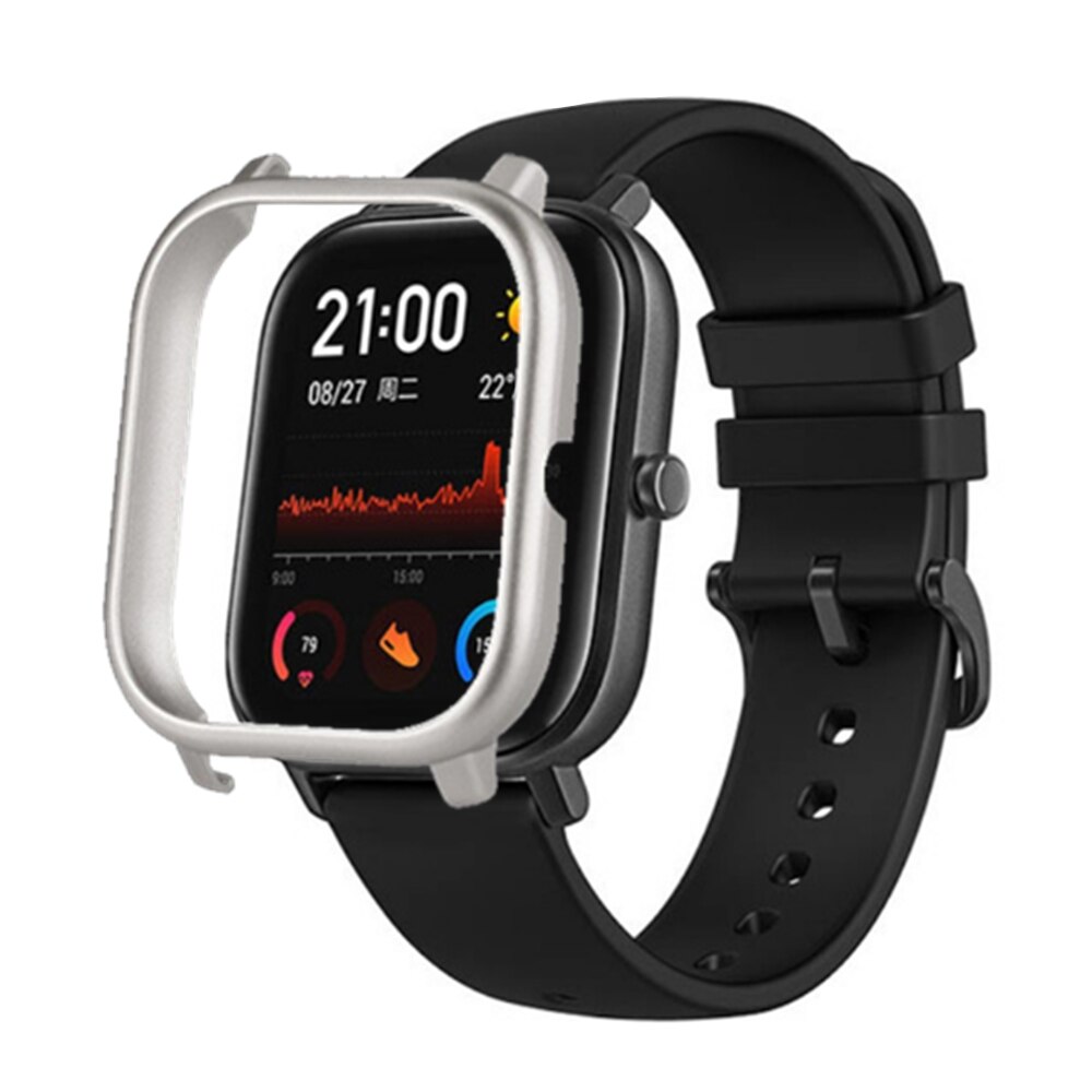 Cubierta colorida de la caja del marco para Xiaomi Amazfit GTS Smart Watch protector de la cáscara para Xiaomi accesorios del reloj Huami Amazfit gts: Silver