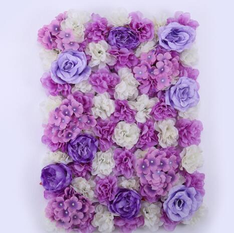 60 x 40cm kunstige silke blomsterpaneler, roser, peoner, hortensia blomsterbakgrunn for bryllupsfest blomsterveggdekorasjon: 2