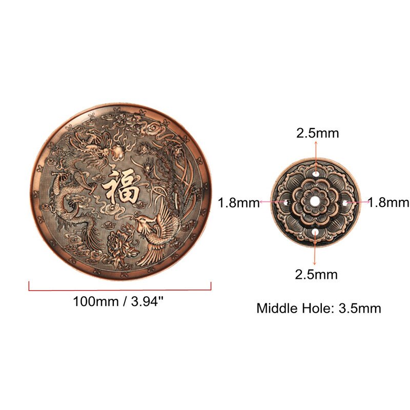 Retro 5 huller lotus røgelse brændere drage røgelse holder pind kegle røgelse tallerken buddhisme hjemmekontor dekoration håndværk