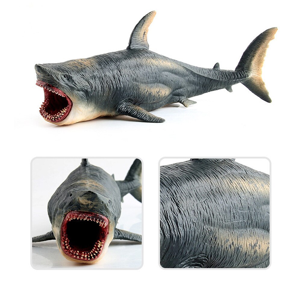 Megalodon-förhistorisk haj havsutbildning djurfigur modell barnleksak