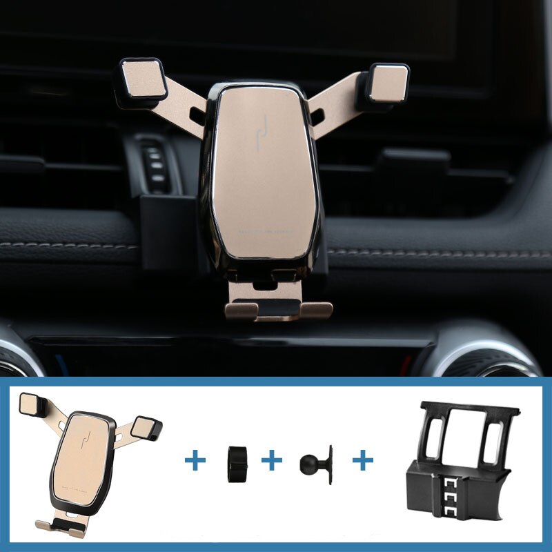 For Toyota RAV4 RAV 4 Car Phone Holder Mount Gravity GPS Wireless Charging Stand Air Vent Mount Fit Smartphone 4.0~6.0inch: C Rose Gold