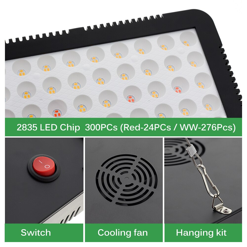 1000W Volledige Spectrum Led Grow Light Voor Greenhouse Planten Zaailingen AC85-265V Groeiende Phyto Lamp Voor Groenten Bloemen