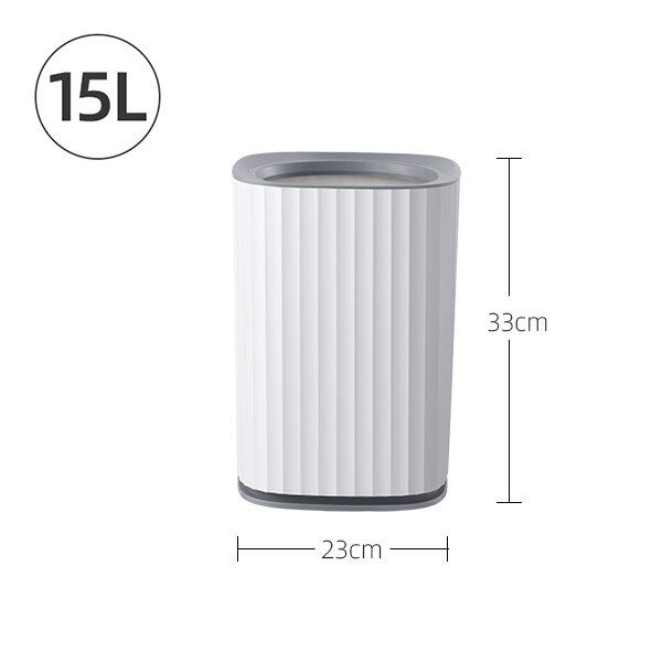Gouden Luxe Prullenbak Voor Keuken Zonder Deksel Vuilnis Tin Bin Voor Badkamer 9L/12L/15L: 15L Silver