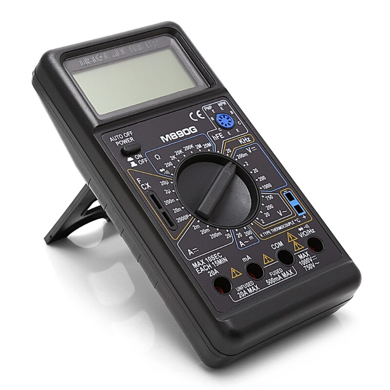 M890G Digital Multimeter DMM AC DC Volt Amp ohm Temperature Meter Frequency 77UC