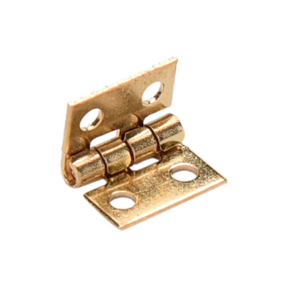 Mini charnière en laiton plaqué, petite boîte à bijoux décorative en bois, charnières de porte d'armoire avec clous, accessoires de meubles 10 pièces