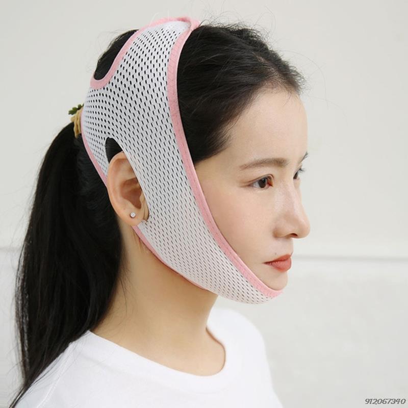 Double Chin Reducer Facial Slimming Strap Elastic V Line Lifting Tool for Women Men Anti-Wrinkle Face Lifting Bandage: Pink