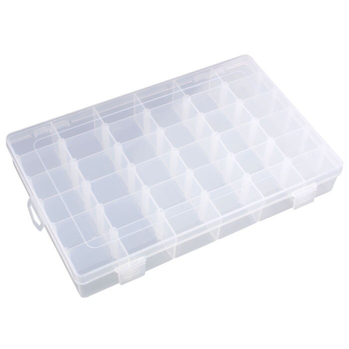 25# Multi-compartment Jewelry Bead Storage Box Clear Plastic Organizer With Handle Large-capacity Multifunctional container: Clear 1