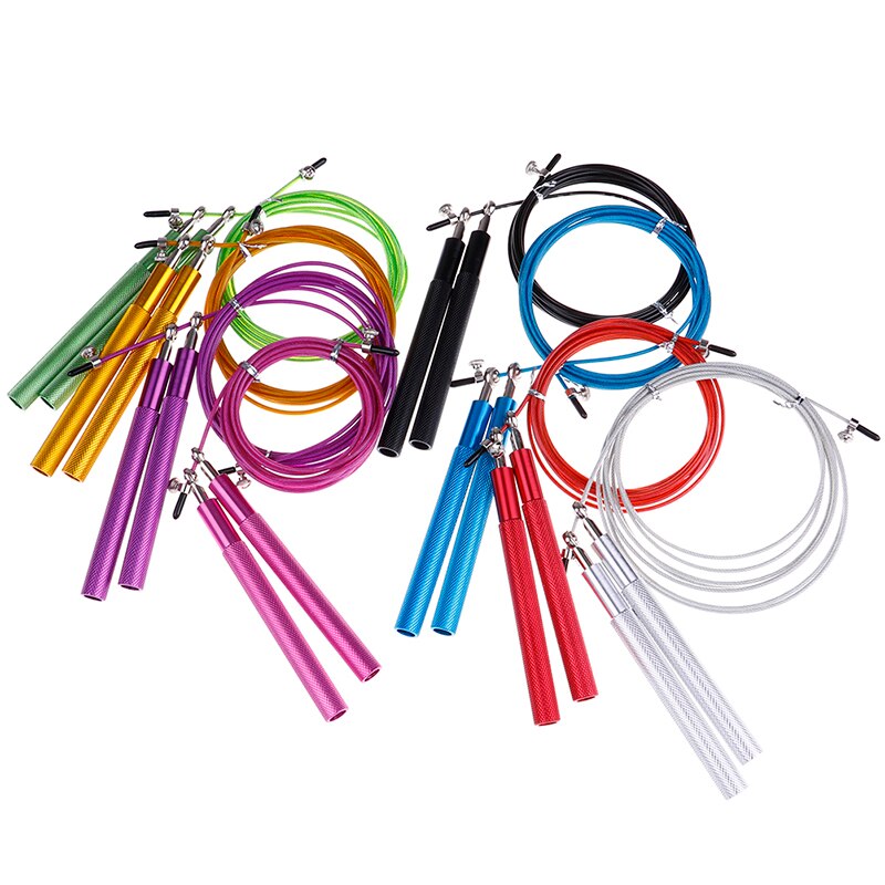 8 Colors Sport Speed Jump Rope Ball Bearing Metal Handle Skipping Stainless Steel Cable Fitness Equipment
