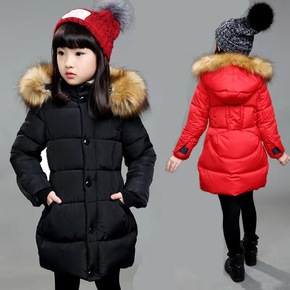 4 5 6 7 8 9 10 12 jaar Meisjes Winter Jas Parka Katoen Gevoerde Meisje Hooded Warme Jassen Mode Dikker Warme Bovenkleding